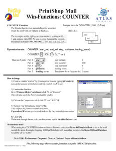 PrintShop Mail Win-Functions: COUNTER