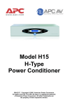 Model H15 H-Type Power Conditioner