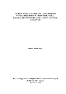 FACTORS INFLUENCING RELAPSE AMONG PATIENTS WITH