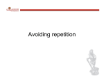 Avoiding repetition