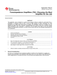 Transimpedance Amplifiers (TIA)