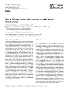 Role of CO2 and Southern Ocean winds in glacial abrupt climate