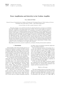 Power Amplification and Selectivity in the Cochlear