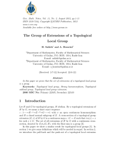 The Group of Extensions of a Topological Local Group