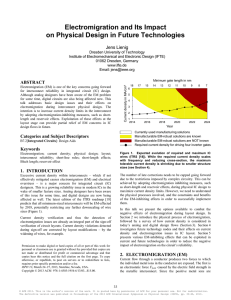 Electromigration and Its Impact on Physical Design in Future