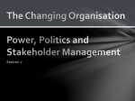 The Changing Organisation Power, Politics and