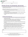 Nutrition Therapy for Mechanically Altered Foods