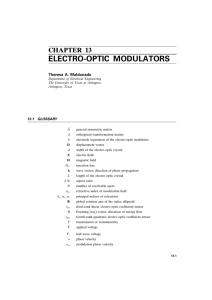 Chapter 13 . Electro-Optic Modulators