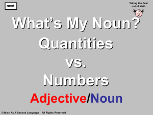 Adjectives that modify Nouns