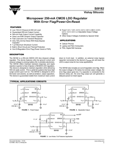 Si9182 Micropower 250-mA CMOS LDO Regulator With Error Flag