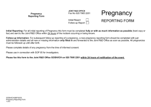 Pregnancy Reporting Form