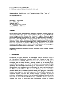 Naturalism, evidence and creationism: The case of Phillip Johnson