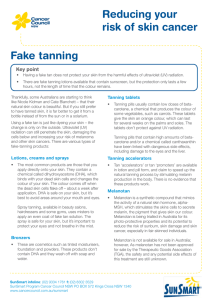 Reducing your risk of skin cancer Fake tanning