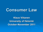 Consumer Law Especially from the viewpoint of consumer´s access