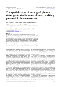 The spatial shape of entangled photon states generated in