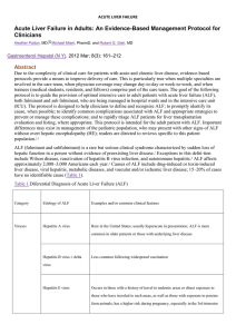 ACUTE LIVER FAILURE Acute Liver Failure in Adults: An Evidence