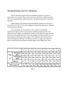 The Characteristic of an NTC Thermistor