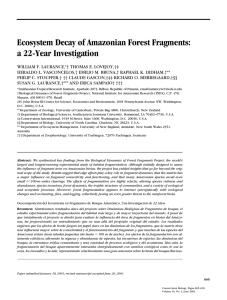 Ecosystem Decay of Amazonian Forest Fragments: a 22