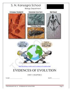 evidences of evolution - biology4isc