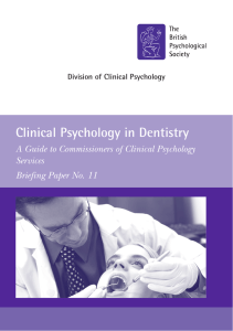 Clinical Psychology in Dentistry
