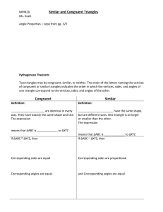 Similar and Congruent Triangles