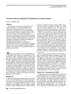 The prevention of hepatitis B transmission in dental