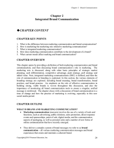 Chapter 2 Integrated Brand Communication