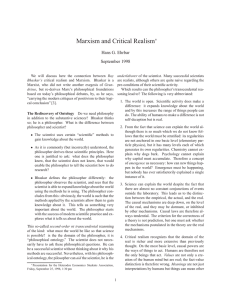 Marxism and Critical Realism