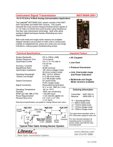 Instrument Signal Transmission INST/INSR-2001