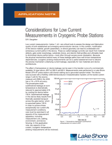 Considerations for Low Current Measurements in Cryogenic Probe