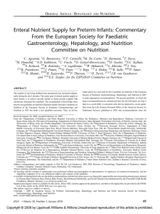 Enteral Nutrient Supply for Preterm Infants