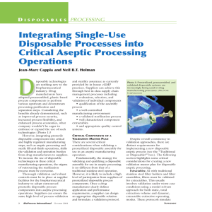 Integrating Single-Use Disposable Processes into Critical Aseptic
