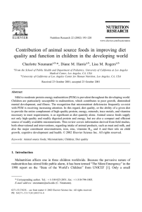 Contribution of animal source foods in improving diet quality and