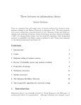 Three lectures on information theory