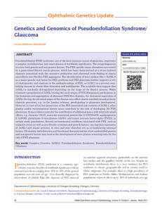 Ophthalmic Genetics Update Genetics and Genomics of