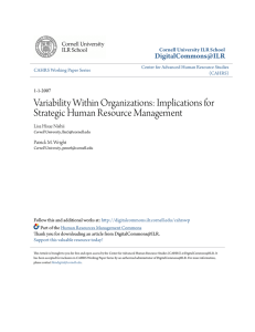Variability Within Organizations - DigitalCommons@ILR