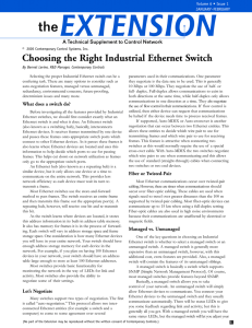Choosing the Right Industrial Ethernet Switch