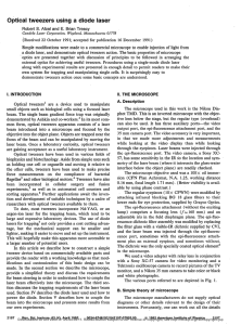 Optical tweezers using a diode laser