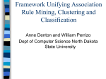 Framework Unifying Association Rule Mining, Clustering and