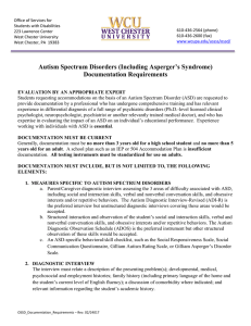Autism Spectrum Disorders (Including Asperger`s Syndrome