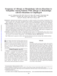 Frequency of Allergic or Hematologic Adverse Reactions to