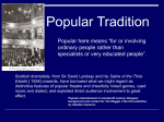 What is Popular Tradition?