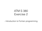 Week 2 - Intro to Fortran I