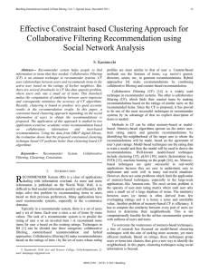 Effective Constraint based Clustering Approach for Collaborative
