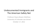 Undocumented Immigrants and The American Safety Net