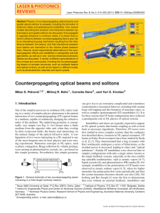 Counterpropagating optical beams and solitons