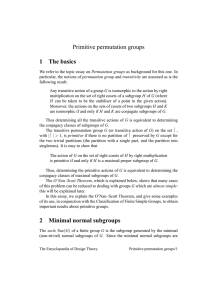 Primitive permutation groups 1 The basics 2