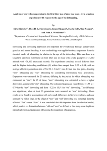 Analysis of inbreeding depression in the first litter size of mice in a long