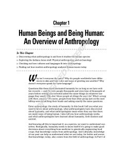 Human Beings and Being Human: An Overview of