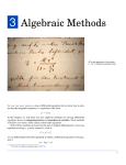 Introduction to Algebraic Methods